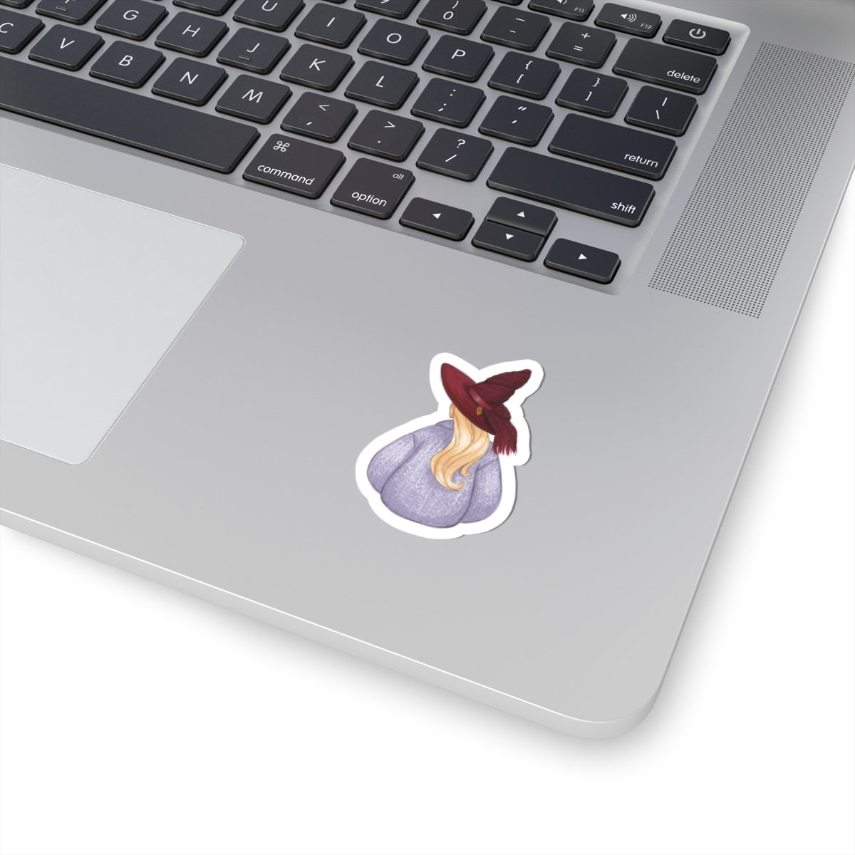 Brrrgundy Knit (Cozy Witch Series) | Fun Fall Fashion Illustration (STICKER)
