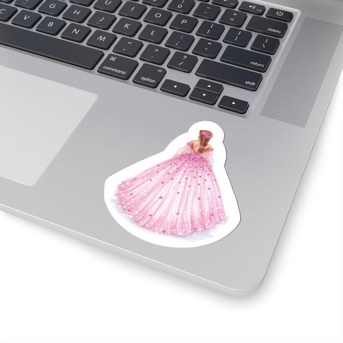 Pink Floral Ballgown | Sticker