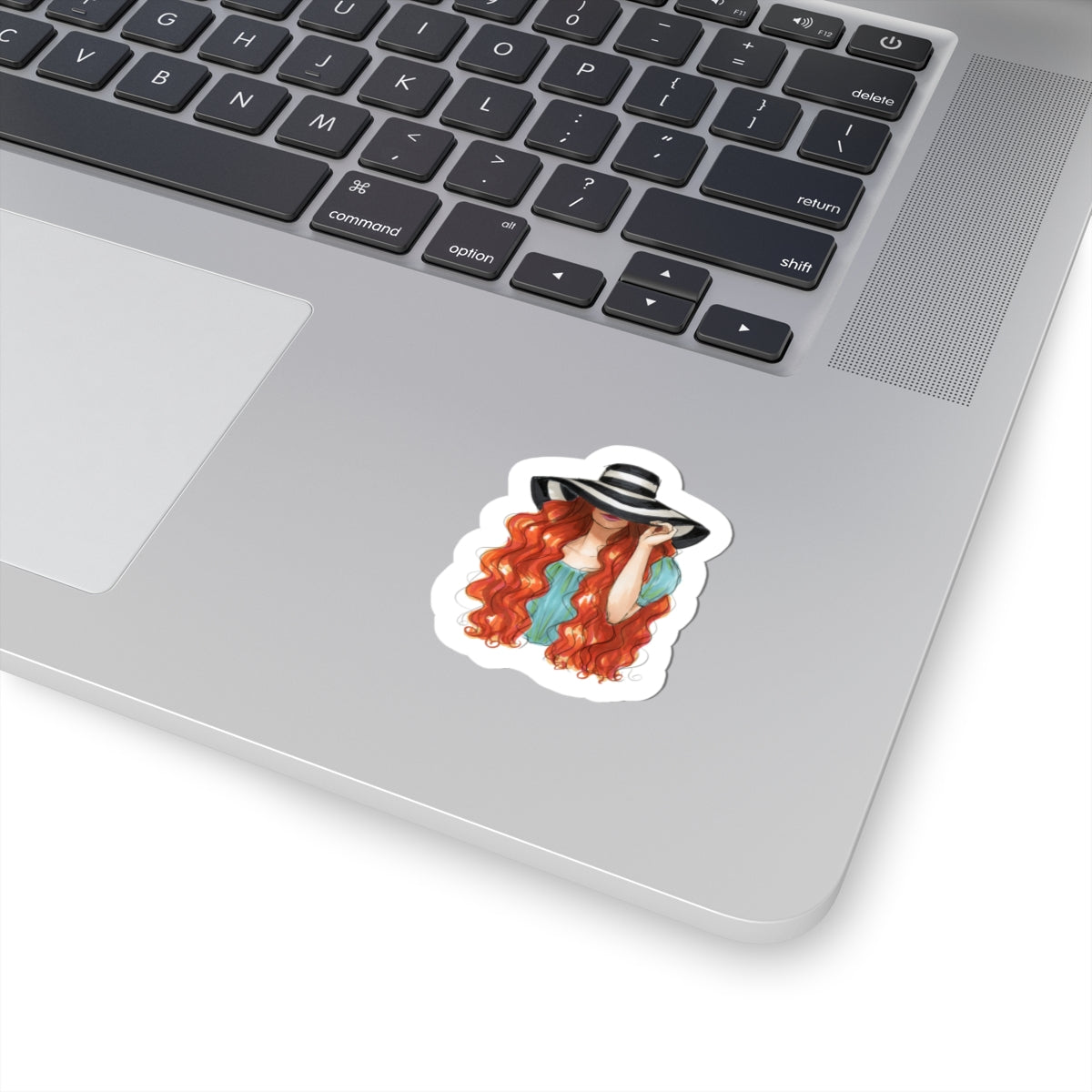 Striped Sun Hat | Fashion Illustration (Sticker)