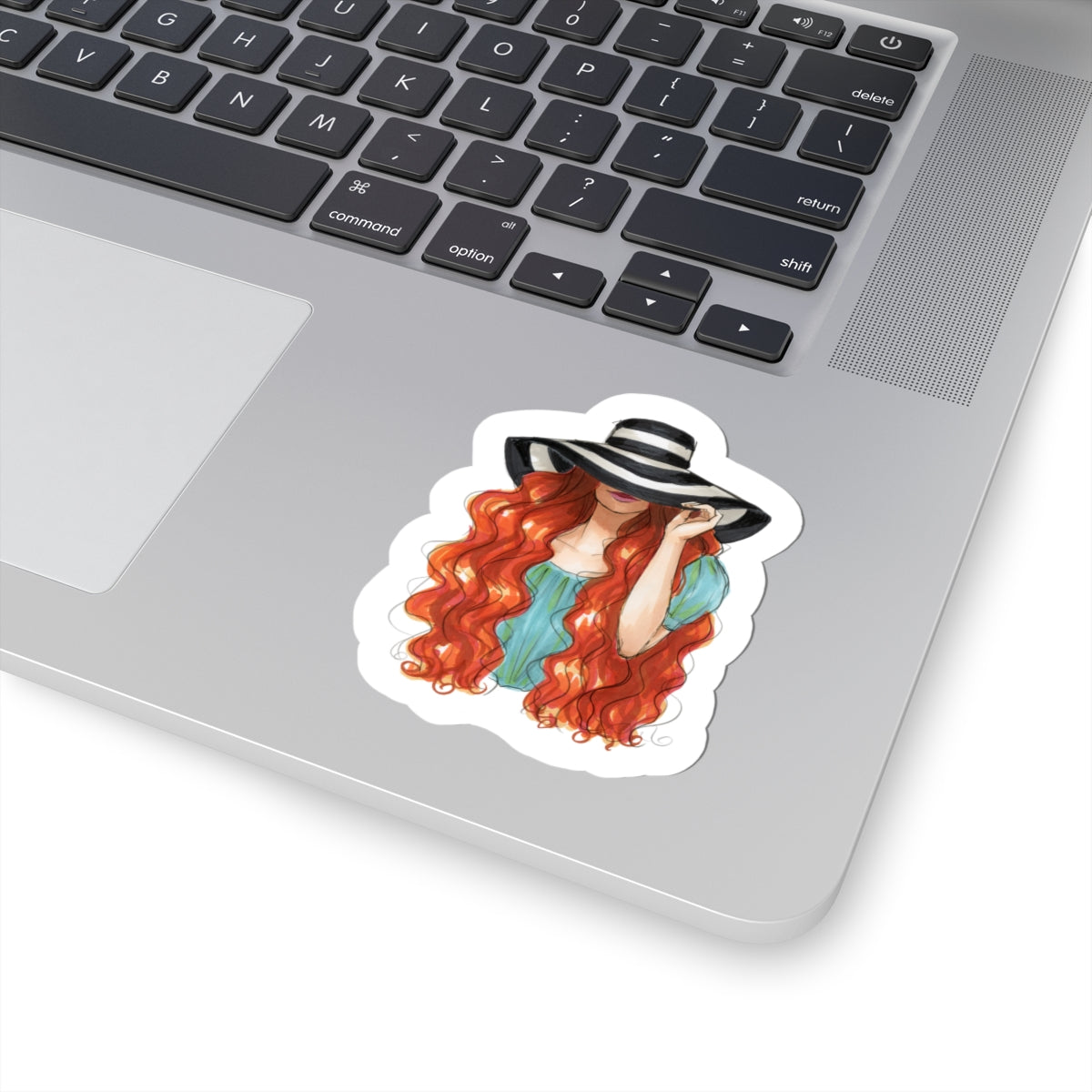 Striped Sun Hat | Fashion Illustration (Sticker)