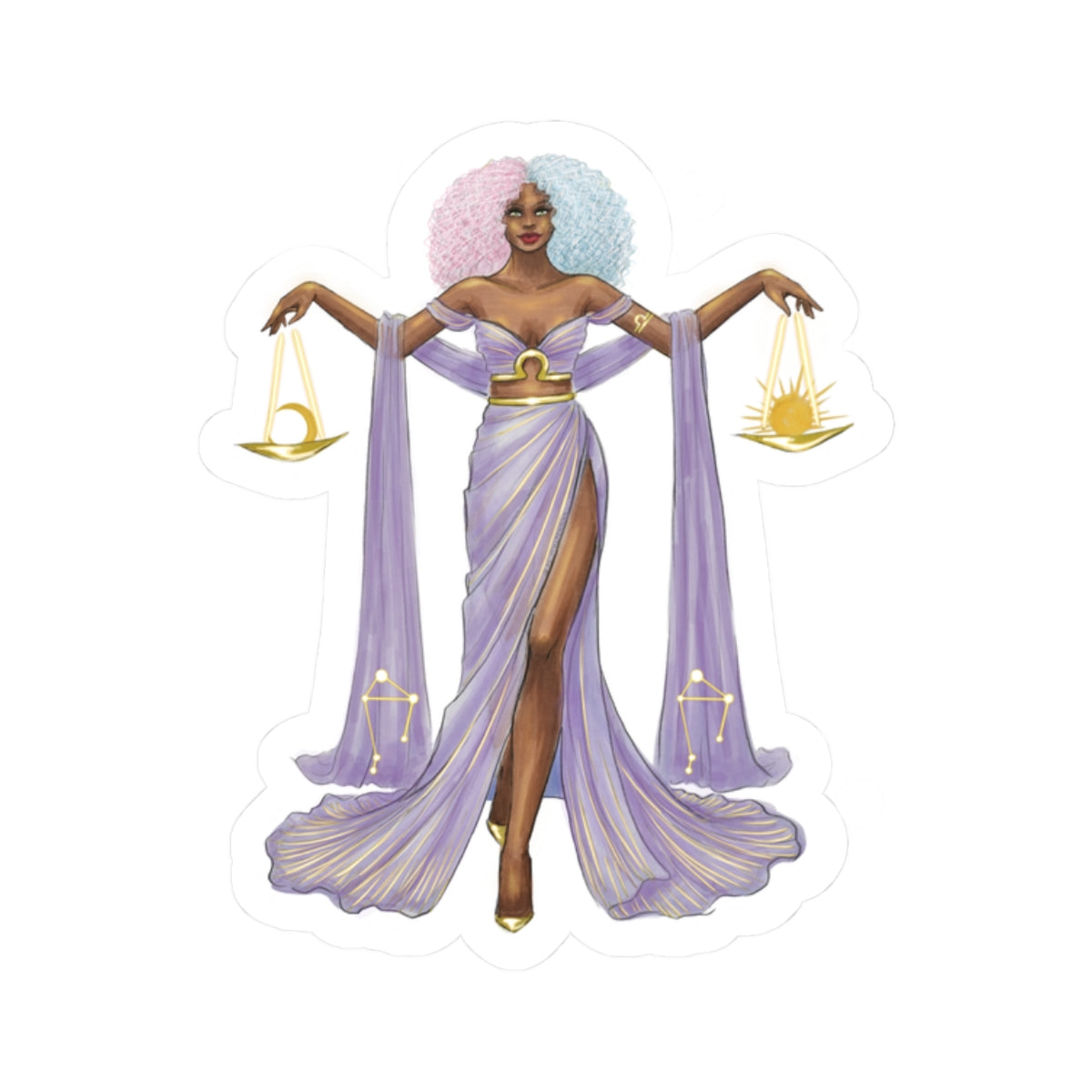 Libra (series 1) | Zodiac Fashion Illustration (STICKER)