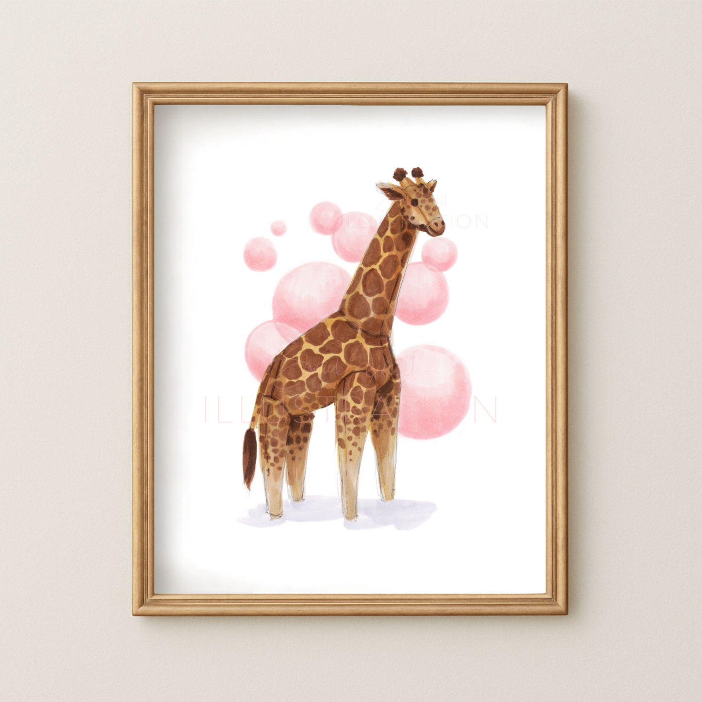 Toy Giraffe | Whimsical Nursery Illustration (ART PRINT)