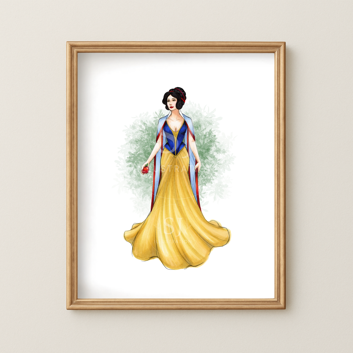White as Snow | Fairytale Princess Fashion Illustration (EMBELLISHED PRINT)