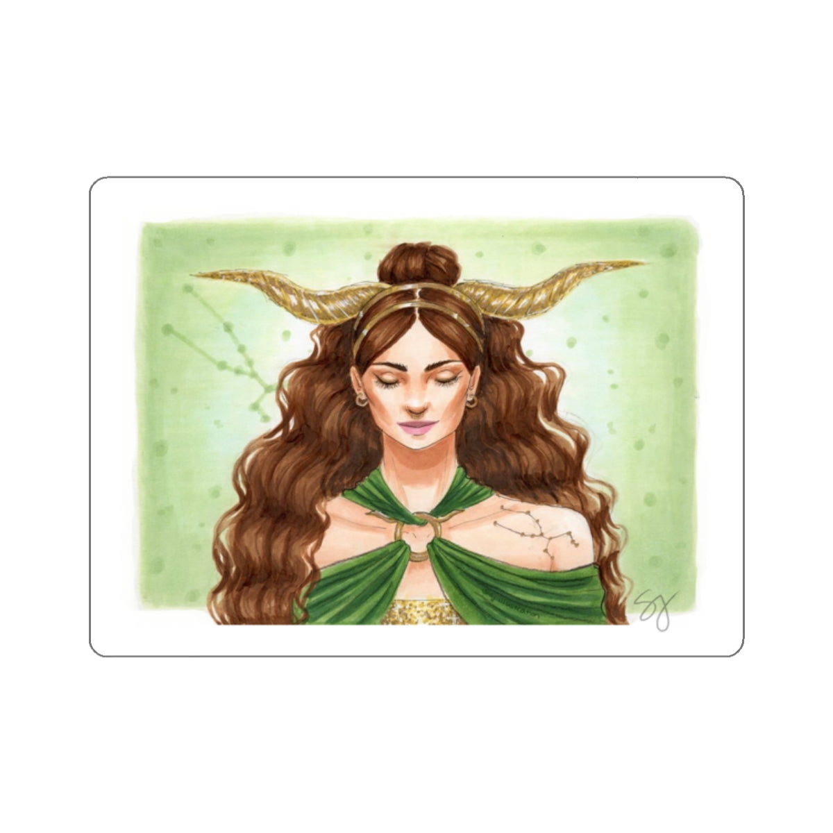 Taurus | Zodiac Fashion Illustration (Sticker)