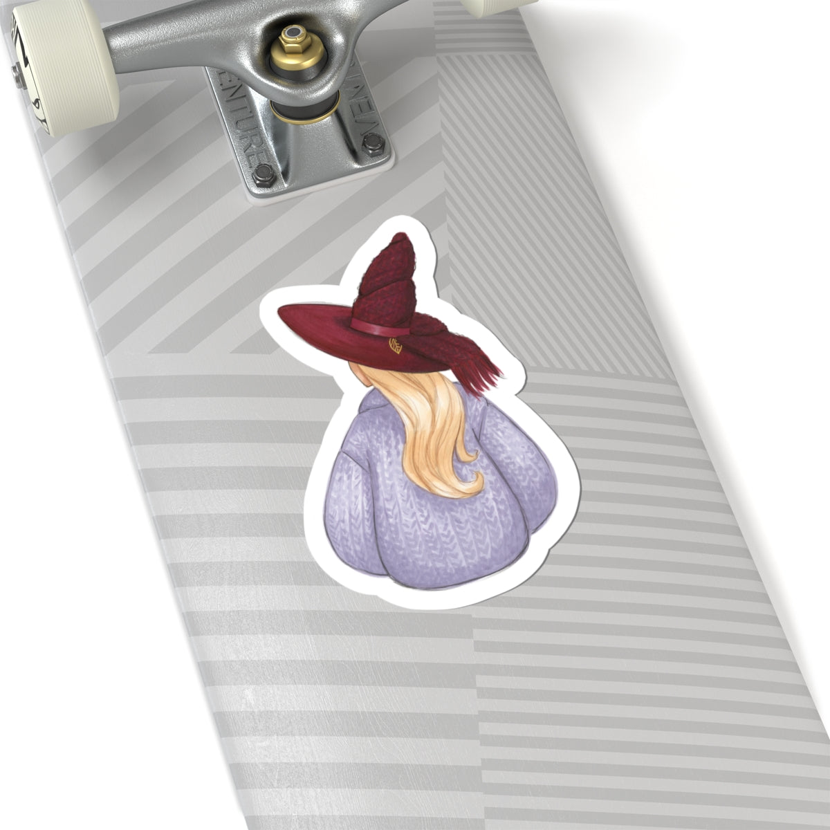 Brrrgundy Knit (Cozy Witch Series) | Fun Fall Fashion Illustration (STICKER)