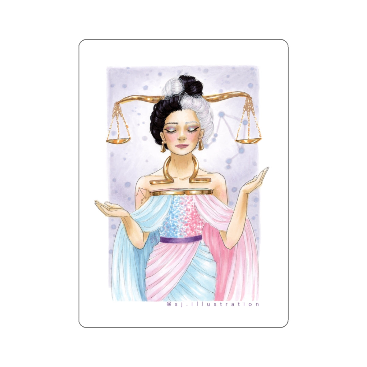 Libra | Zodiac Fashion Illustration (Sticker)