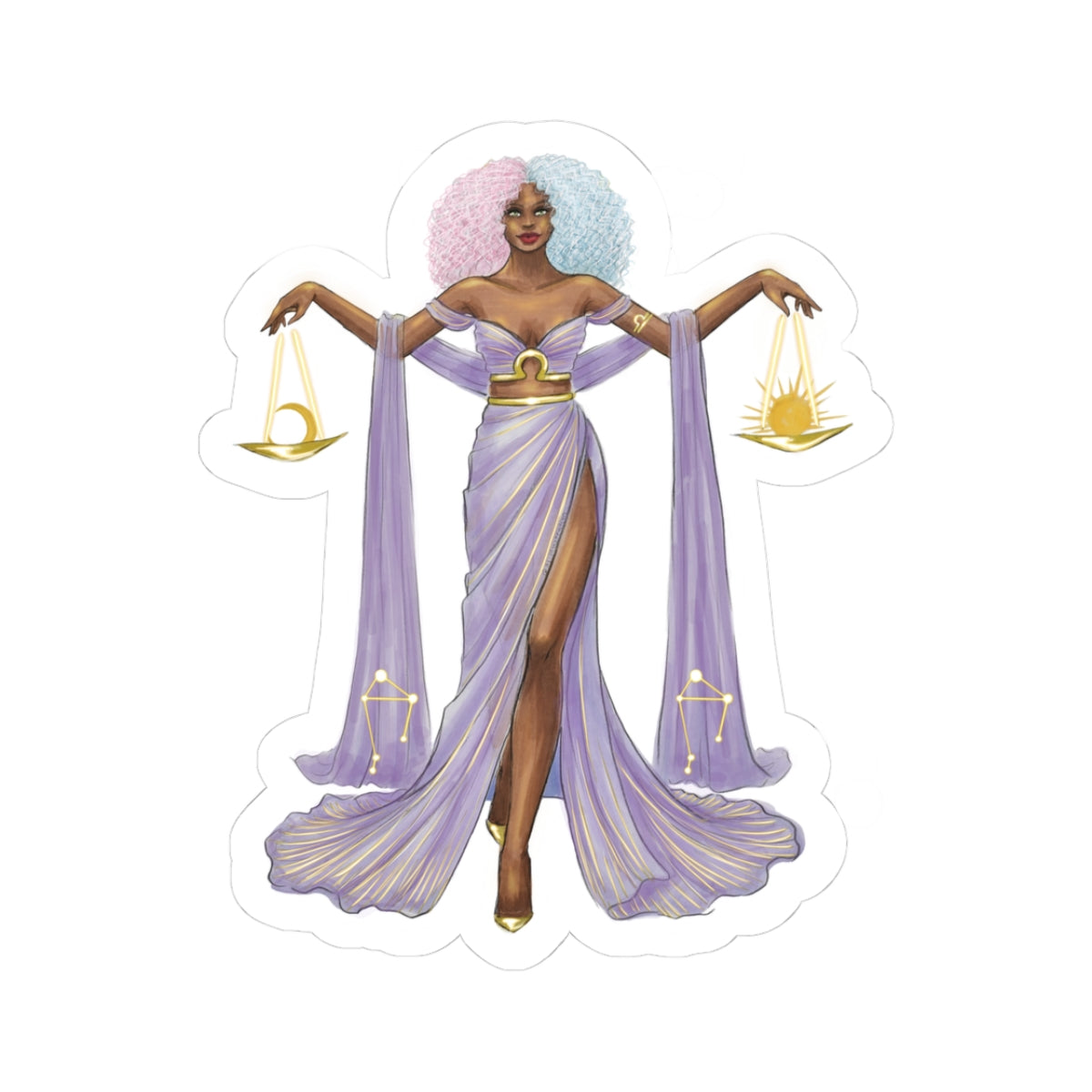 Libra (series 1) | Zodiac Fashion Illustration (STICKER)