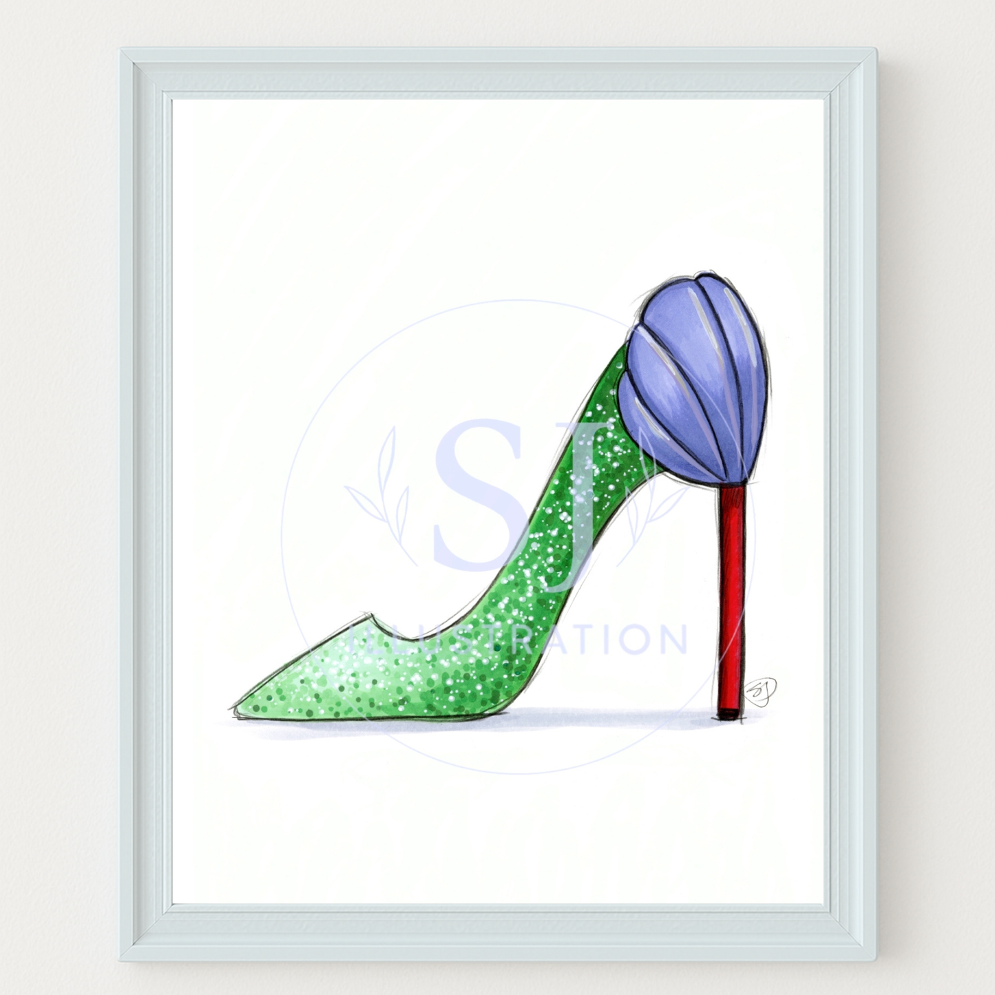 Above The Sea | Princess Inspired Stiletto Fashion Illustration (PRINT)