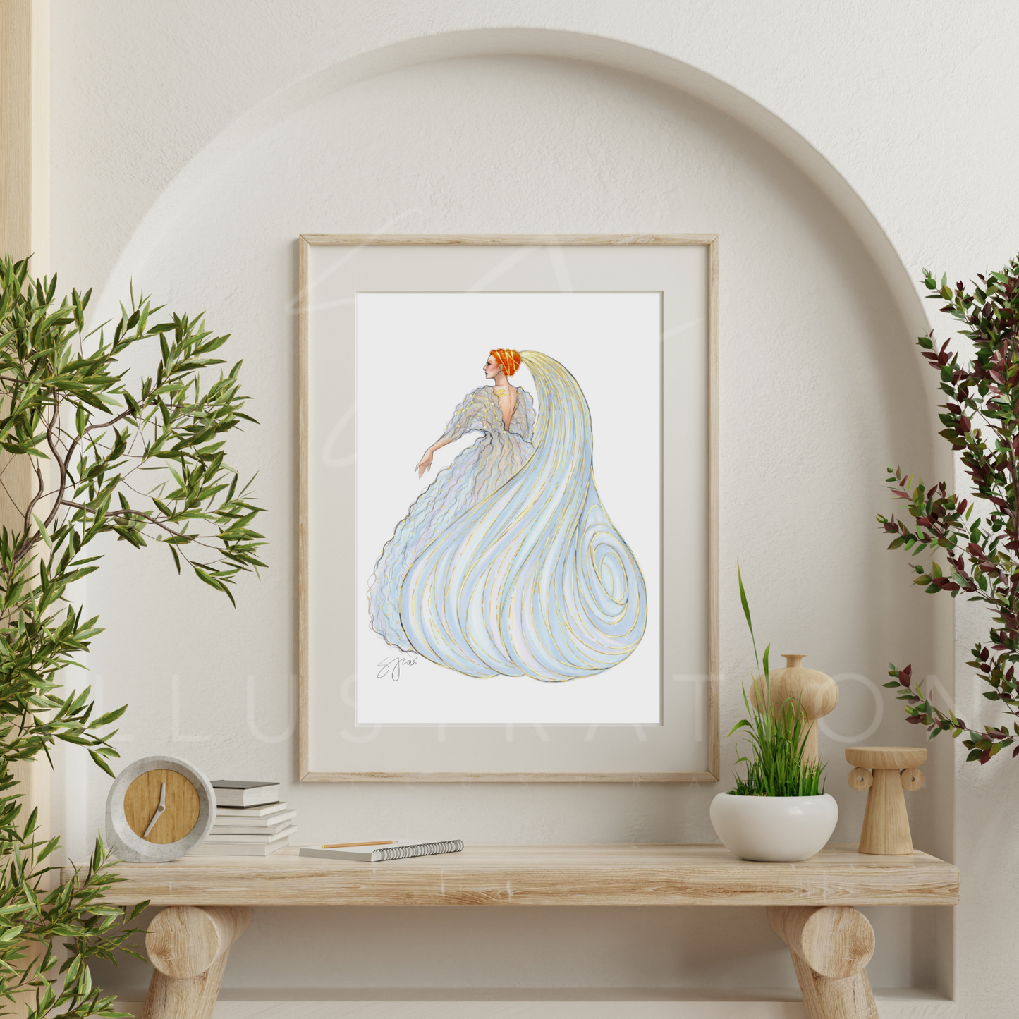 Aquarius | Zodiac Fashion Illustration (PRINT)