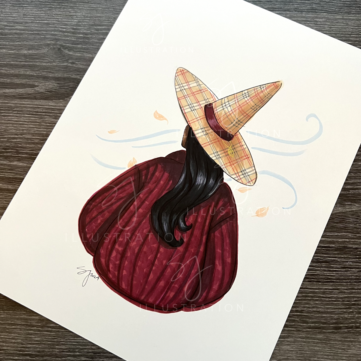 Cozy Witch Series: Brrrberry | Fun Fashion Illustration (ORIGINAL)