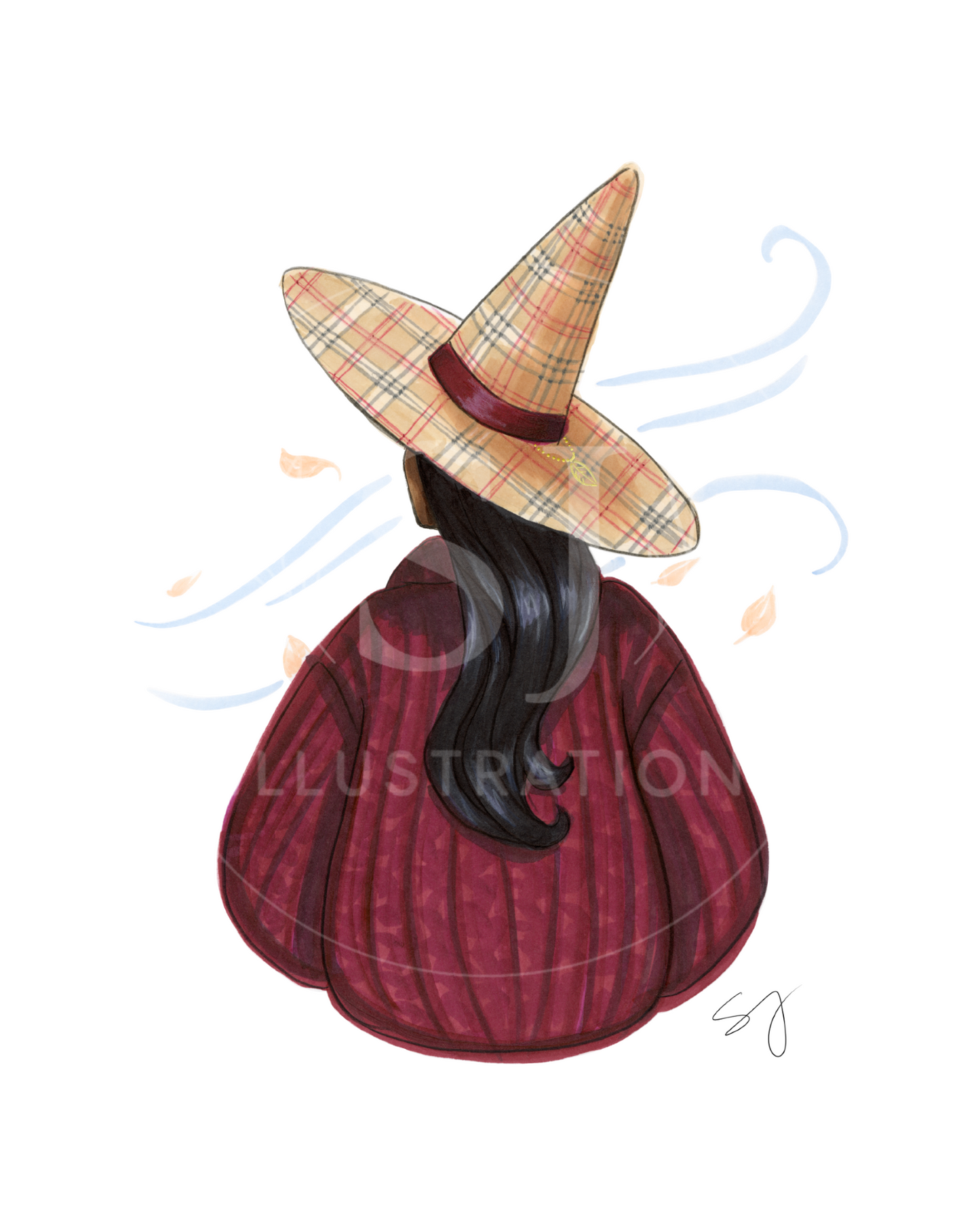 Brrrberry (Cozy Witch Series) | Fun Fall Fashion Illustration (PRINT)