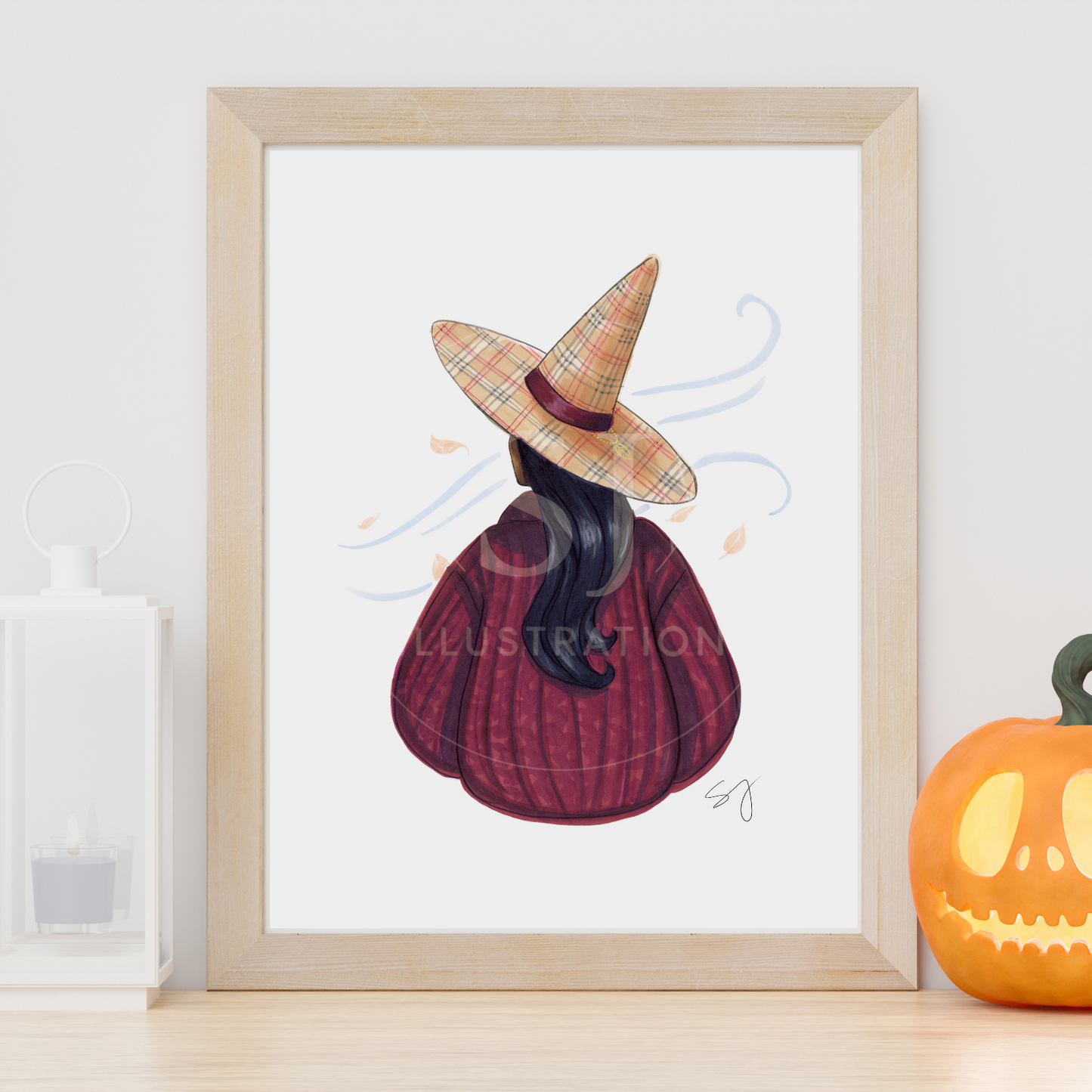 Brrrberry (Cozy Witch Series) | Fun Fall Fashion Illustration (PRINT)