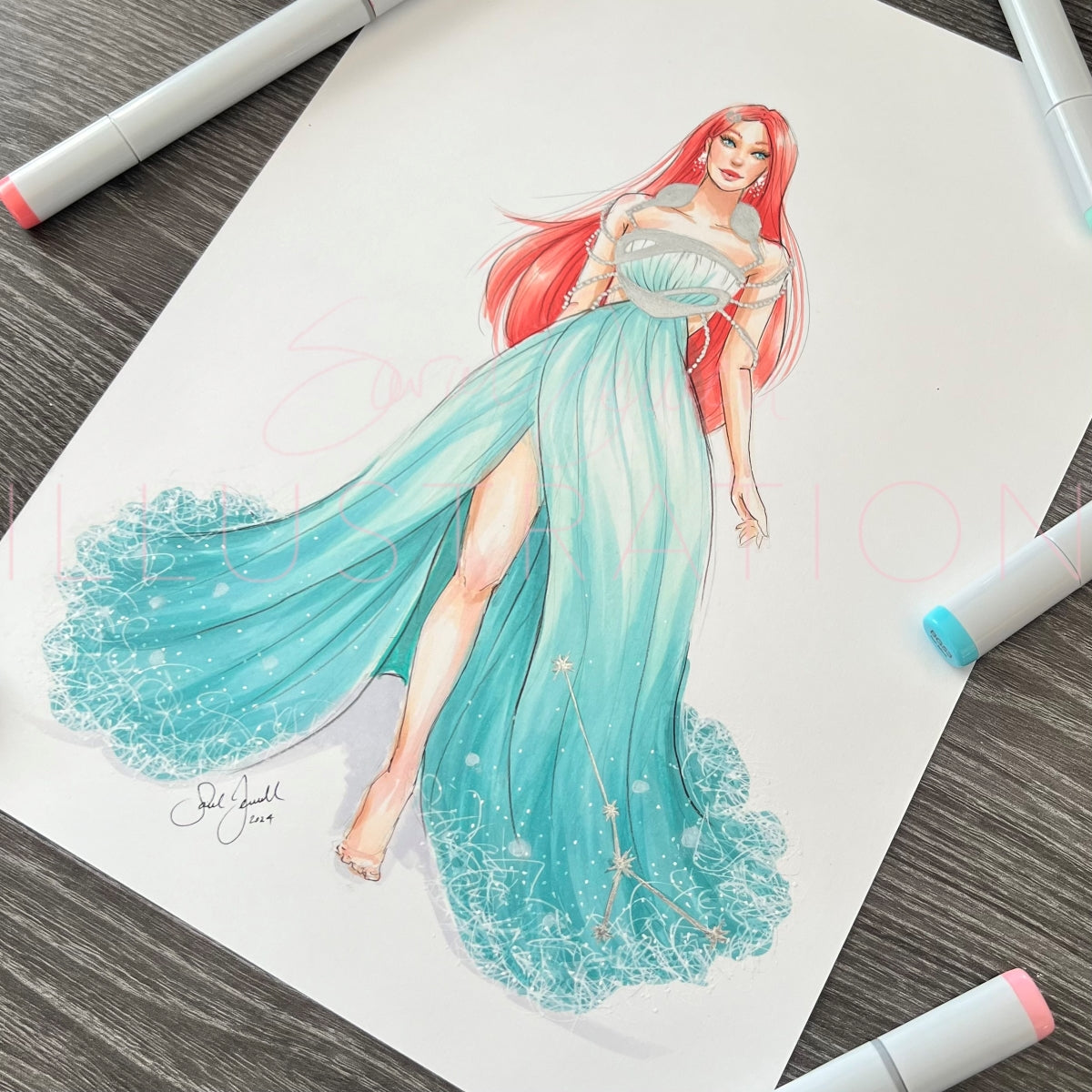 Cancer | Zodiac Fashion Illustration (ORIGINAL)