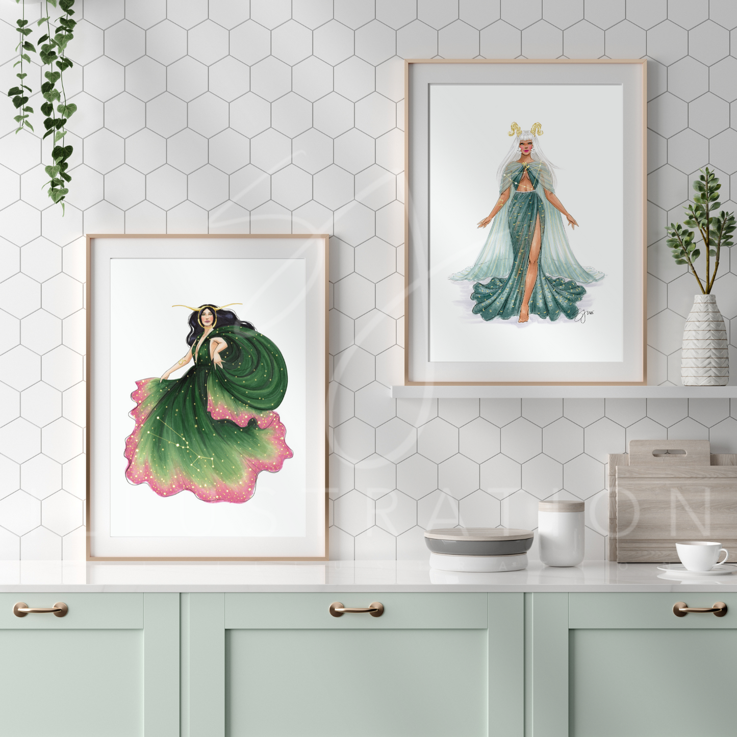 Capricorn | Zodiac Fashion Illustration (PRINT)