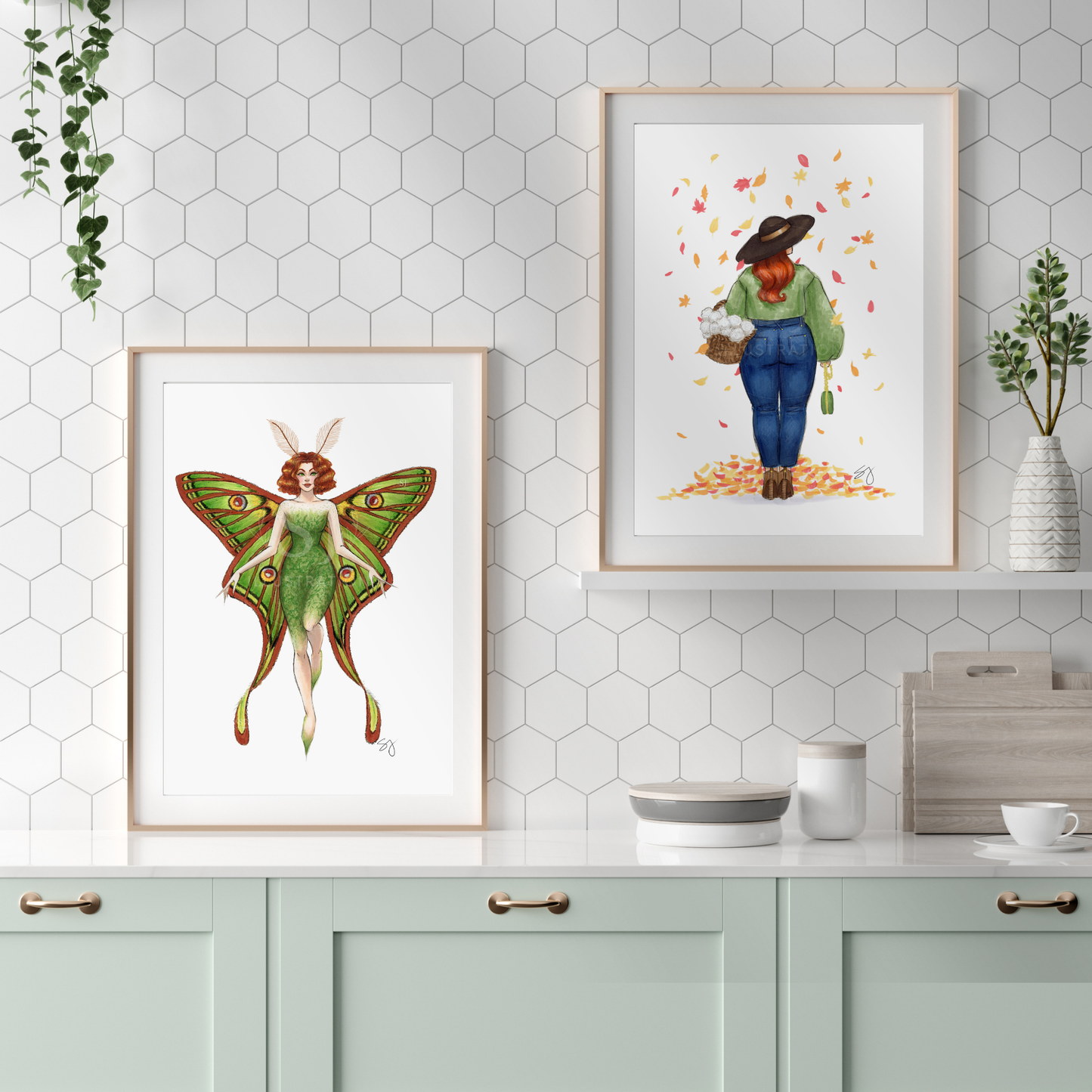 Changing Leaves | Curvy Fall Fashion Illustration (EMBELLISHED PRINT)