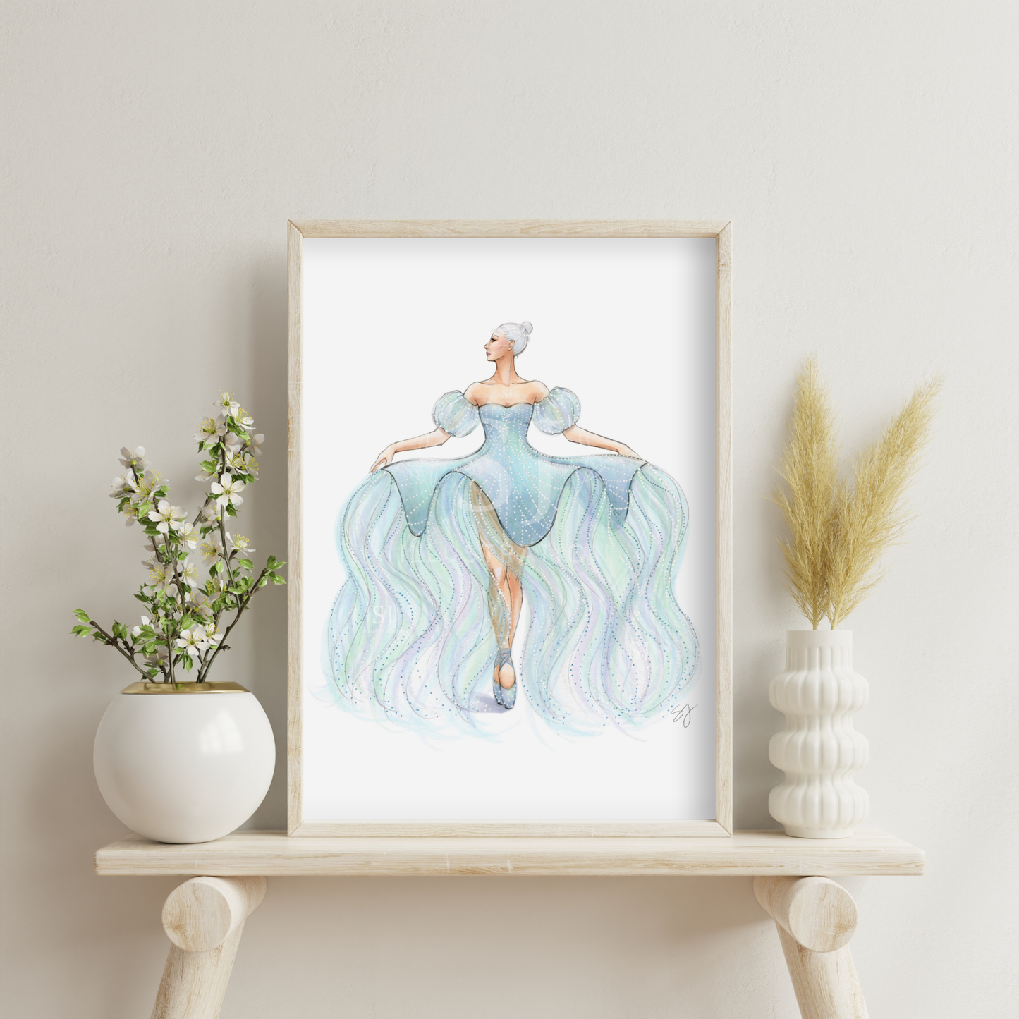 Dance of the Jellyfish | Whimsical Ballerina Fashion Illustration (ART PRINT)