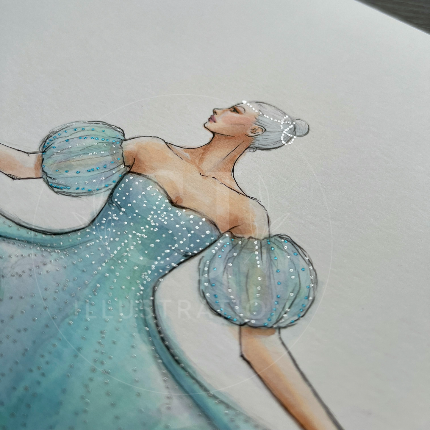 Dance of the Jellyfish | Whimsical Ballerina Fashion Illustration (ORIGINAL)