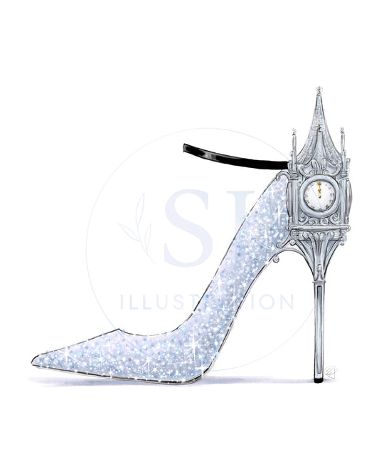 Dancing 'til Midnight | Princess Inspired Stiletto Fashion Illustration (PRINT)
