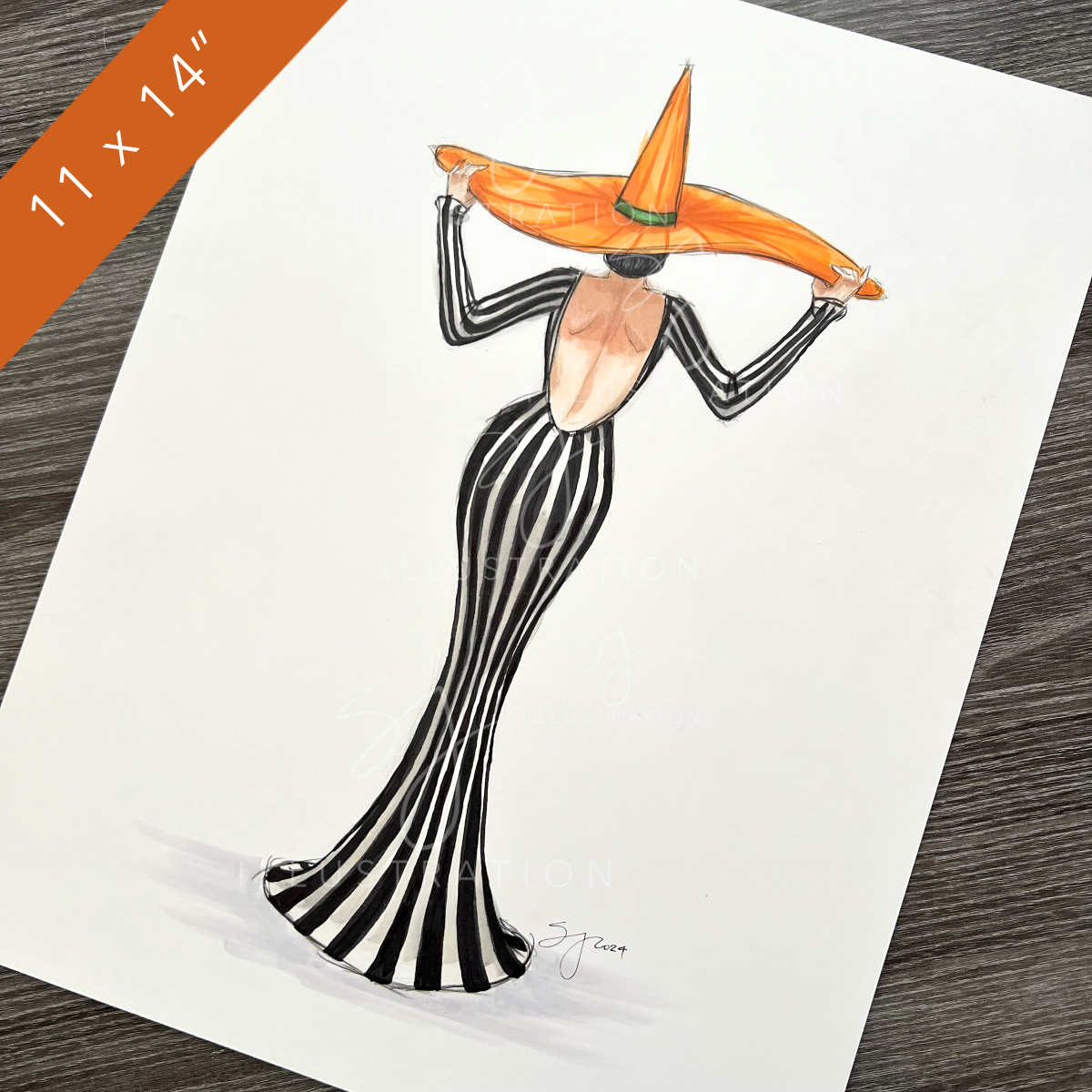 Fall Stripes | Fun Fashion Illustration (PRINT)
