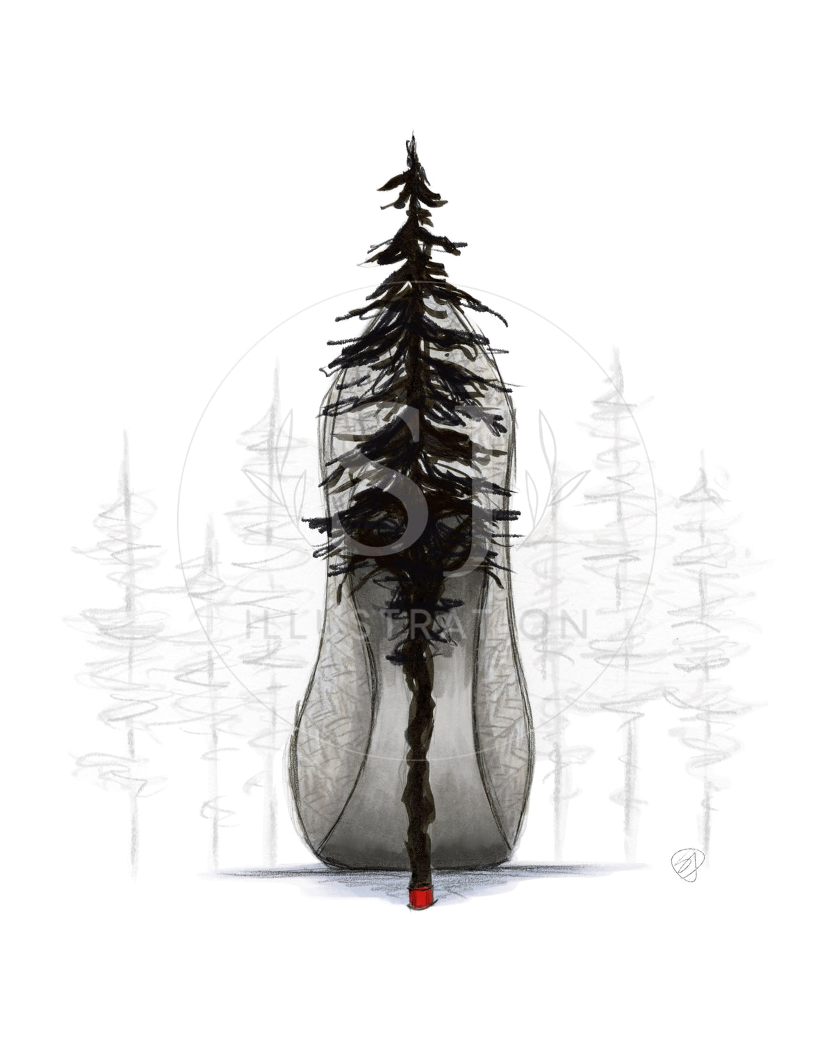 Footsteps Through Folklore | Album-Inspired Stiletto Fashion Illustration (ART PRINT)