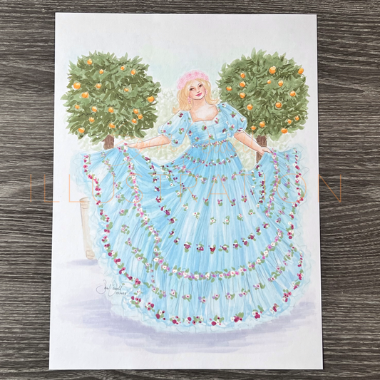Garden Fairy Dress | Curvy Fashion Illustration (ORIGINAL)