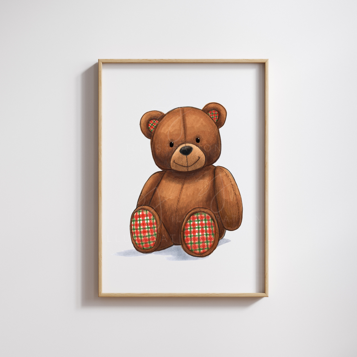 Festive Teddy Bear | Fun Holiday Illustration (PRINT)