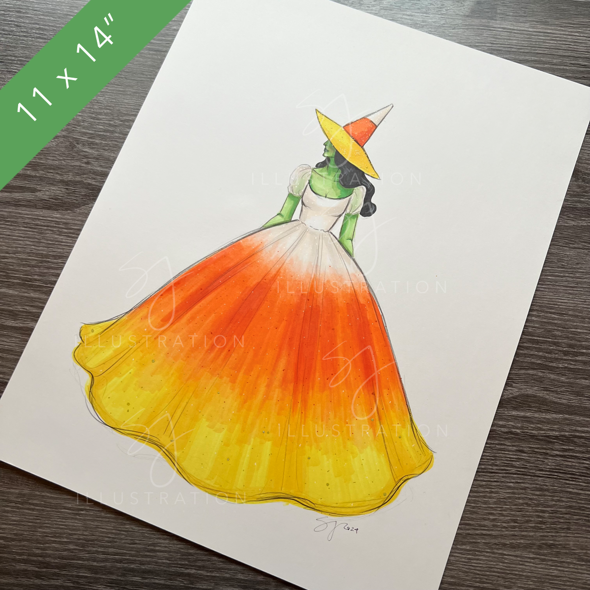 Candy Corn Witch | Fun Fashion Illustration (ORIGINAL)