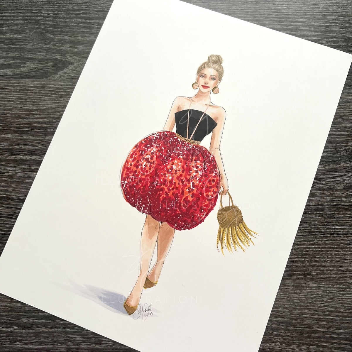 Bauble Bubble Dress | Holiday Fashion Illustration