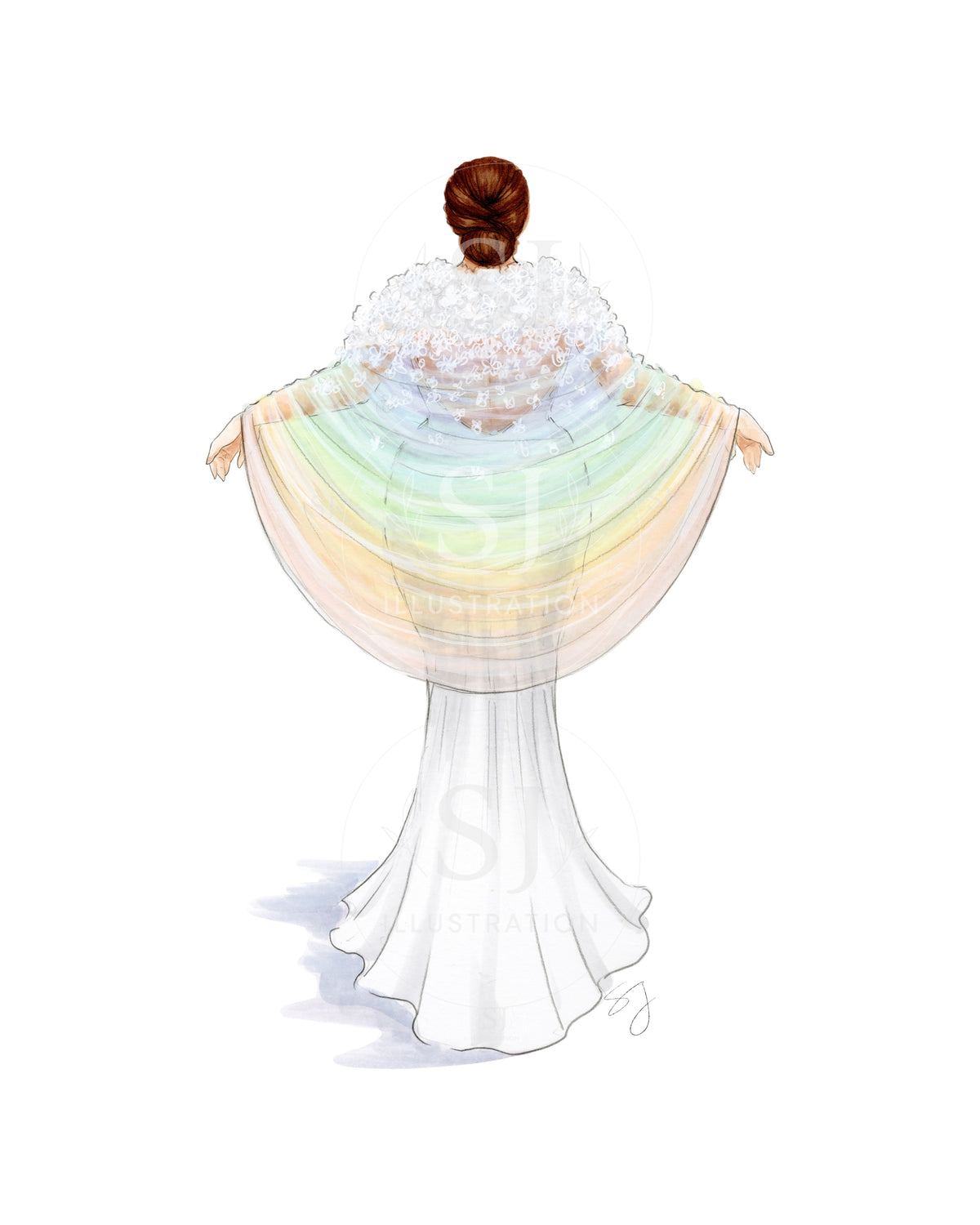 Rainbow Bride | Bridal Fashion Illustration (ART PRINT)
