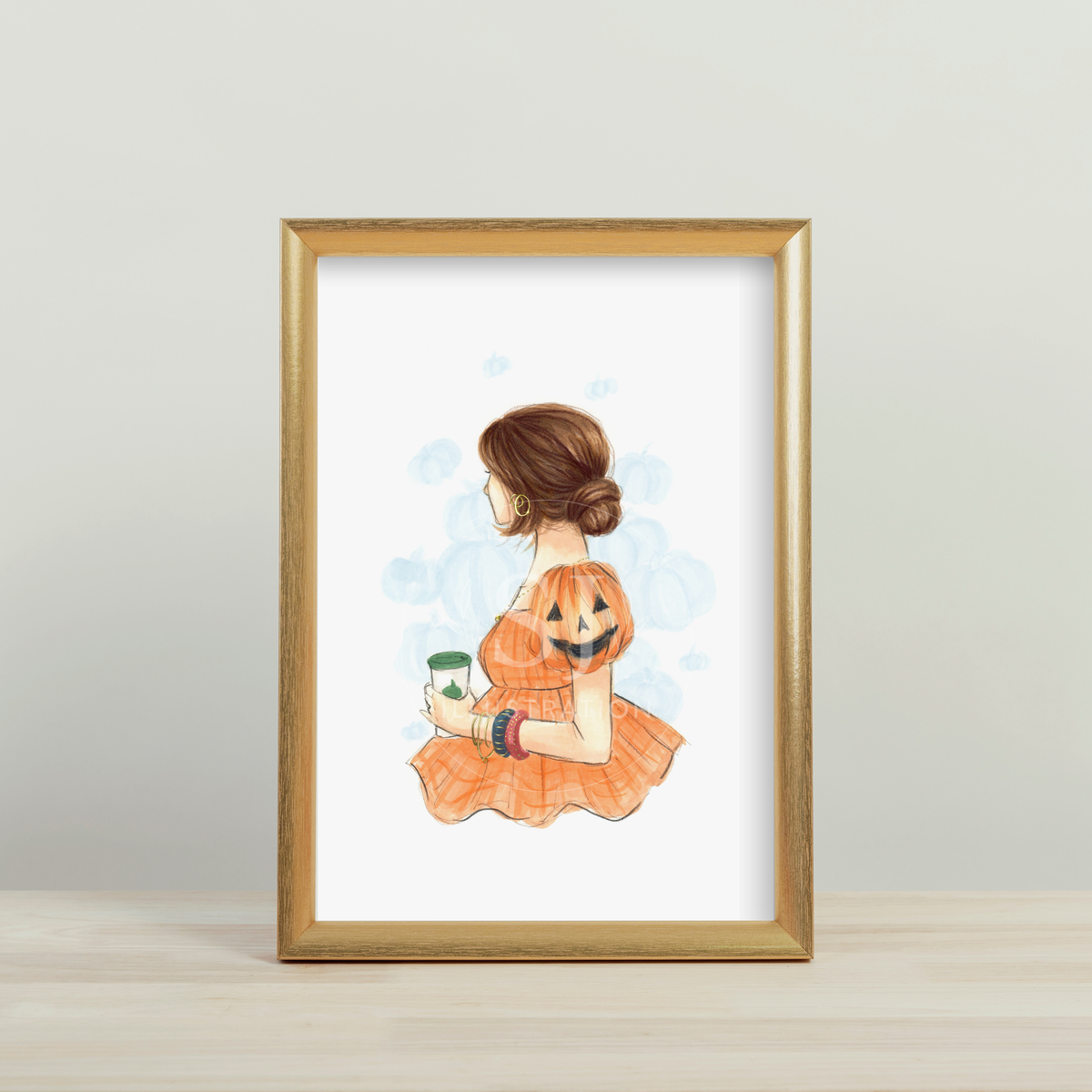 Jack 'o Lantern Sleeves | Fun Halloween Fashion Illustration (ART PRINT)