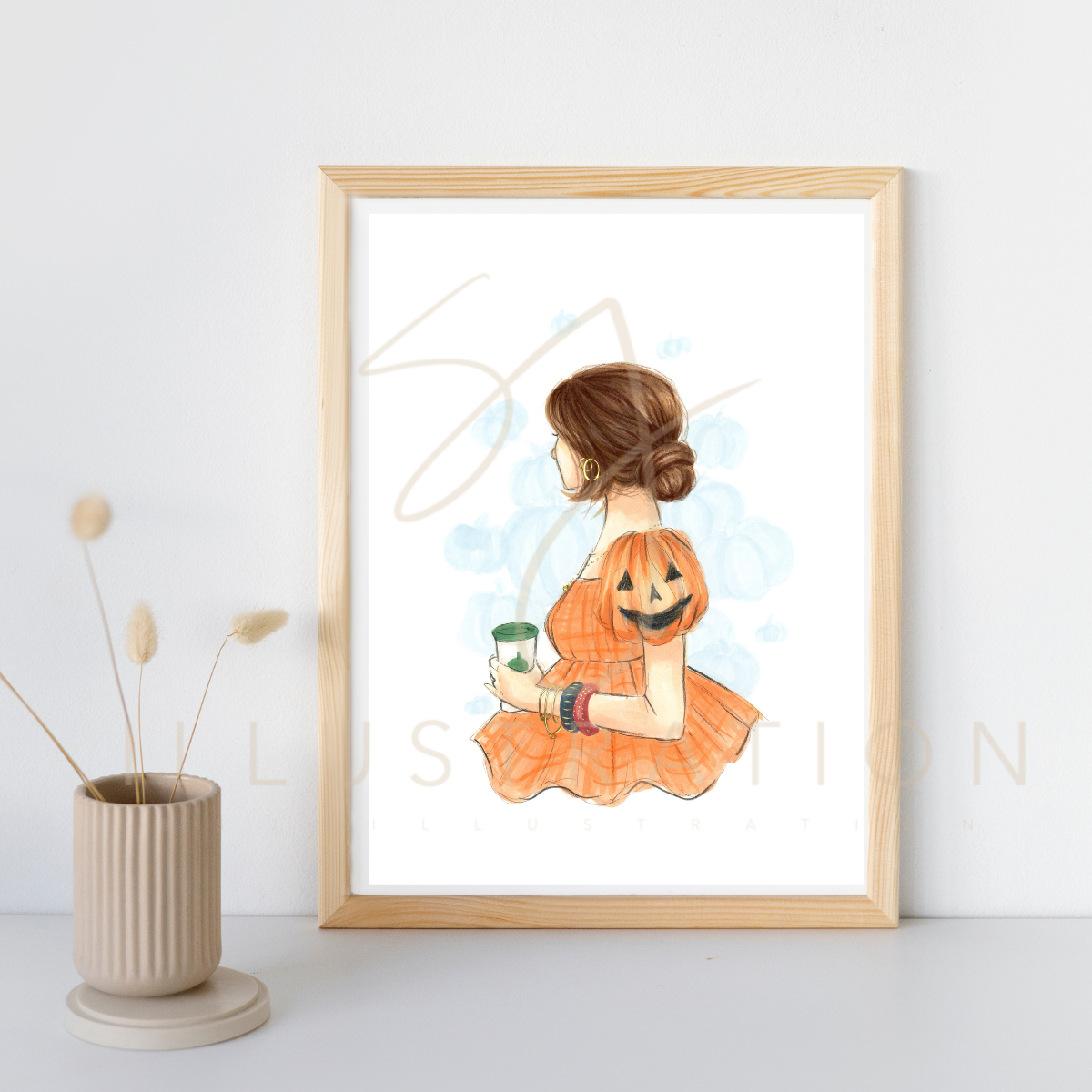 Jack 'o Lantern Sleeves | Fun Fashion Illustration (PRINT)
