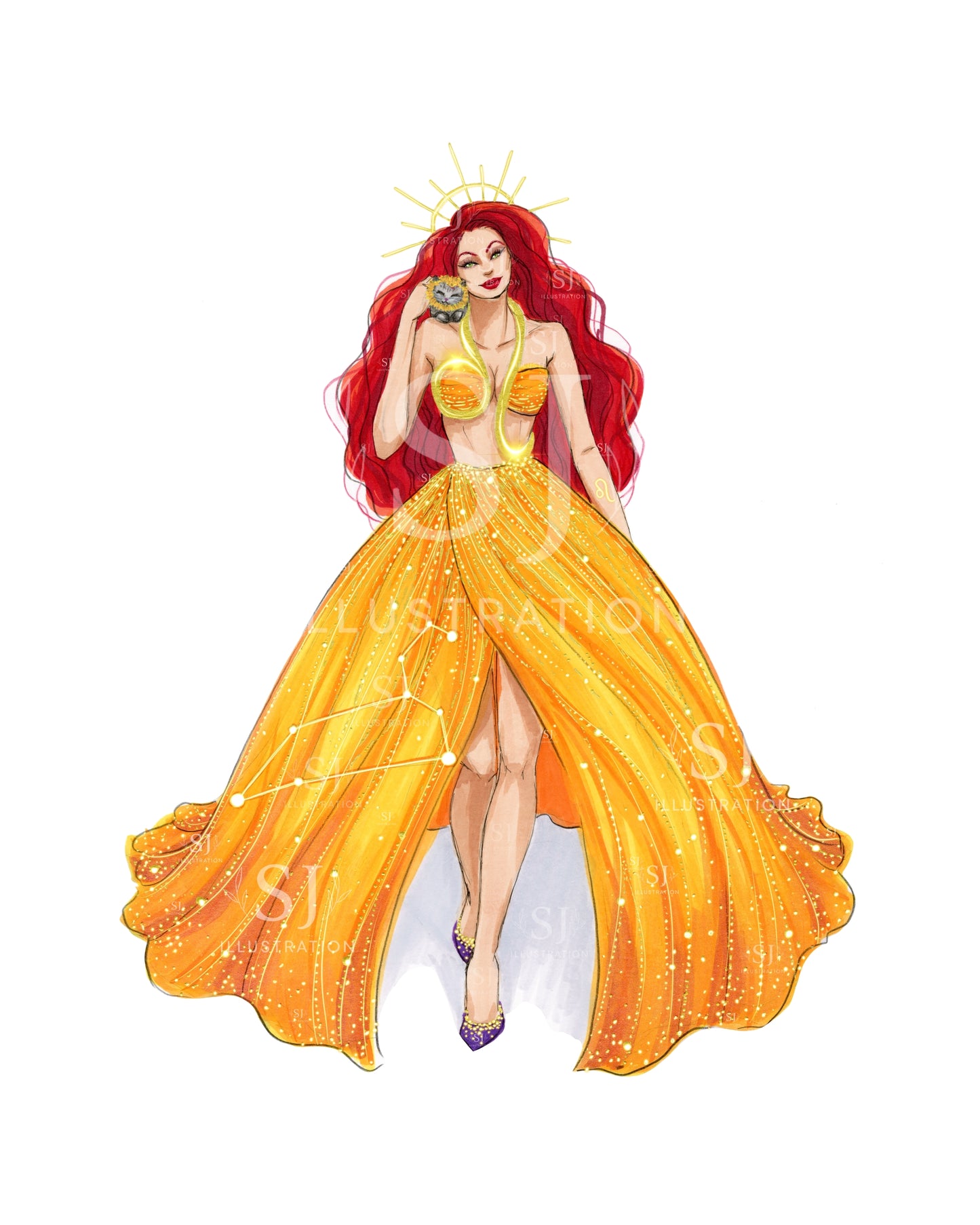 Leo | Zodiac Fashion Illustration (PRINT)