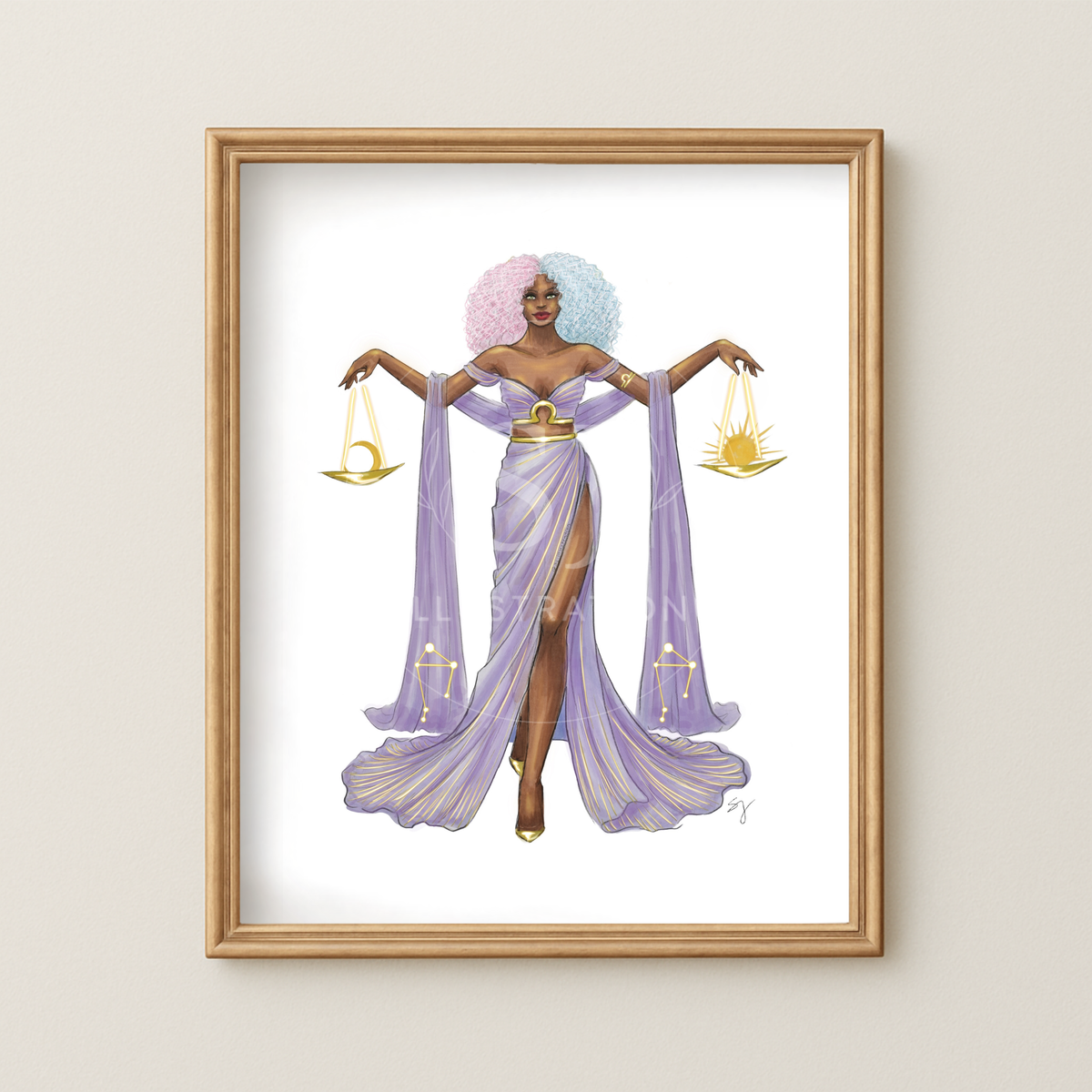 Libra (series 1) | Zodiac Fashion Illustration (ART PRINT)
