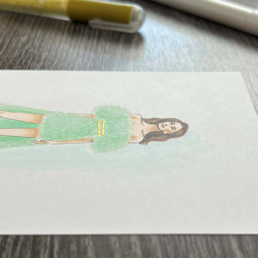Spearmint Mini Dress | Fashion Illustration (ORIGINAL)