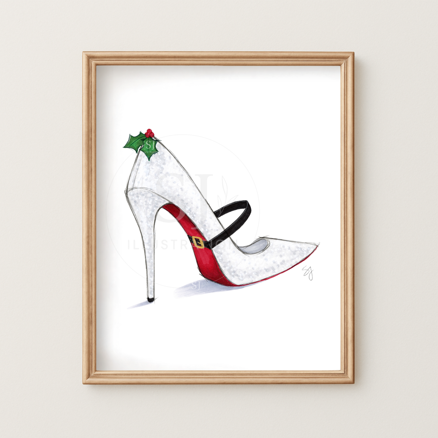 Mrs. Claus Is Coming To Town | Holiday Stiletto Fashion Illustration (PRINT)