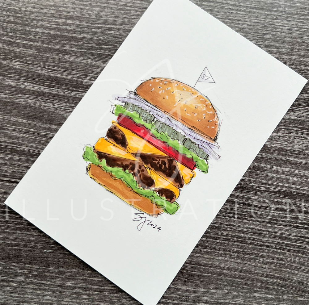 National Cheeseburger Day | Food Illustration (ORIGINAL)