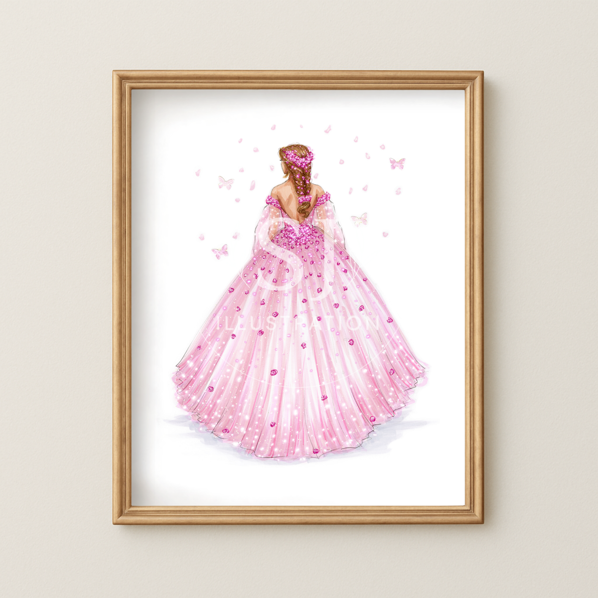 Pink Floral Ballgown | Fashion Illustration (ART PRINT)