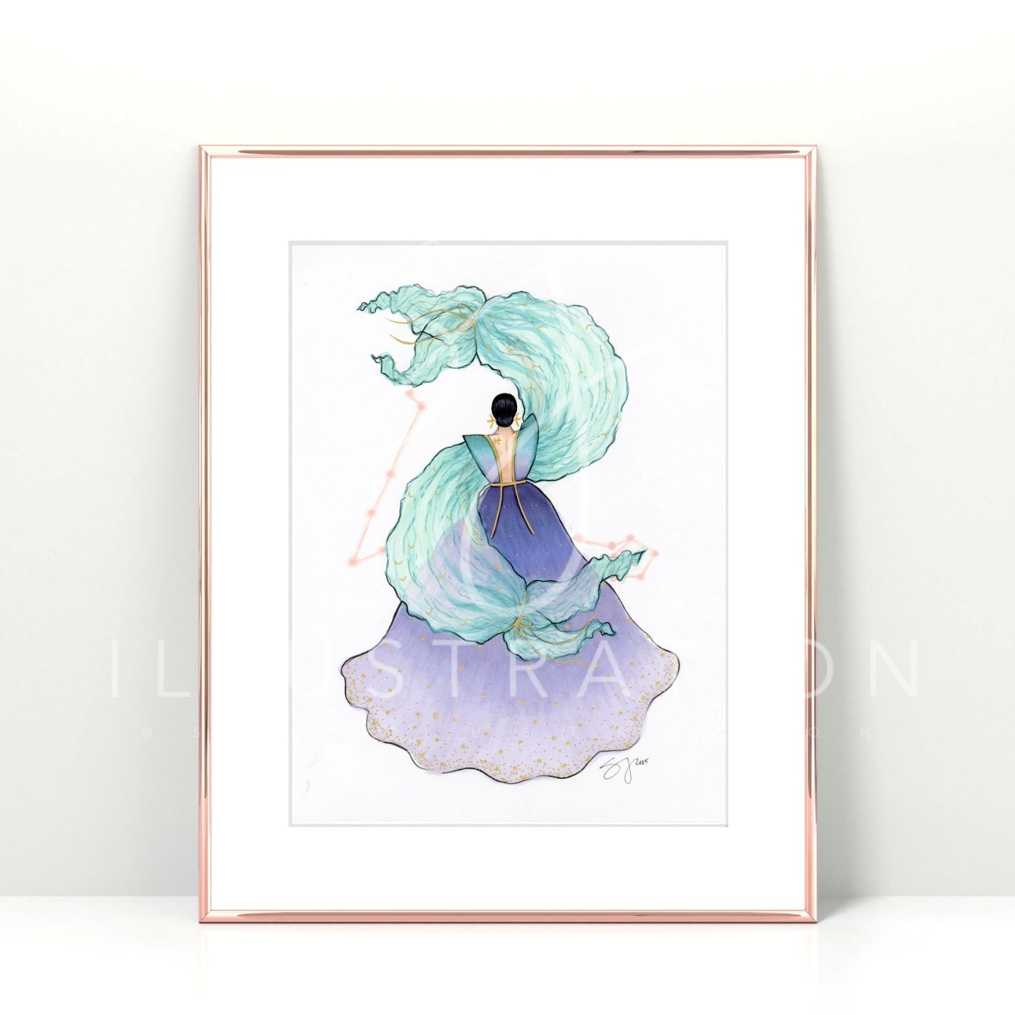 Pisces | Zodiac Fashion Illustration (ORIGINAL)