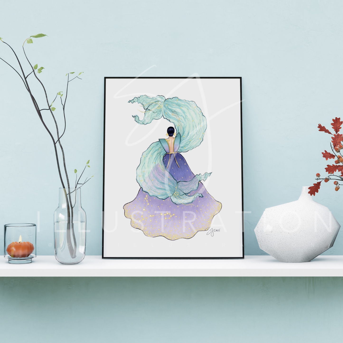 Pisces | Zodiac Fashion Illustration (PRINT)