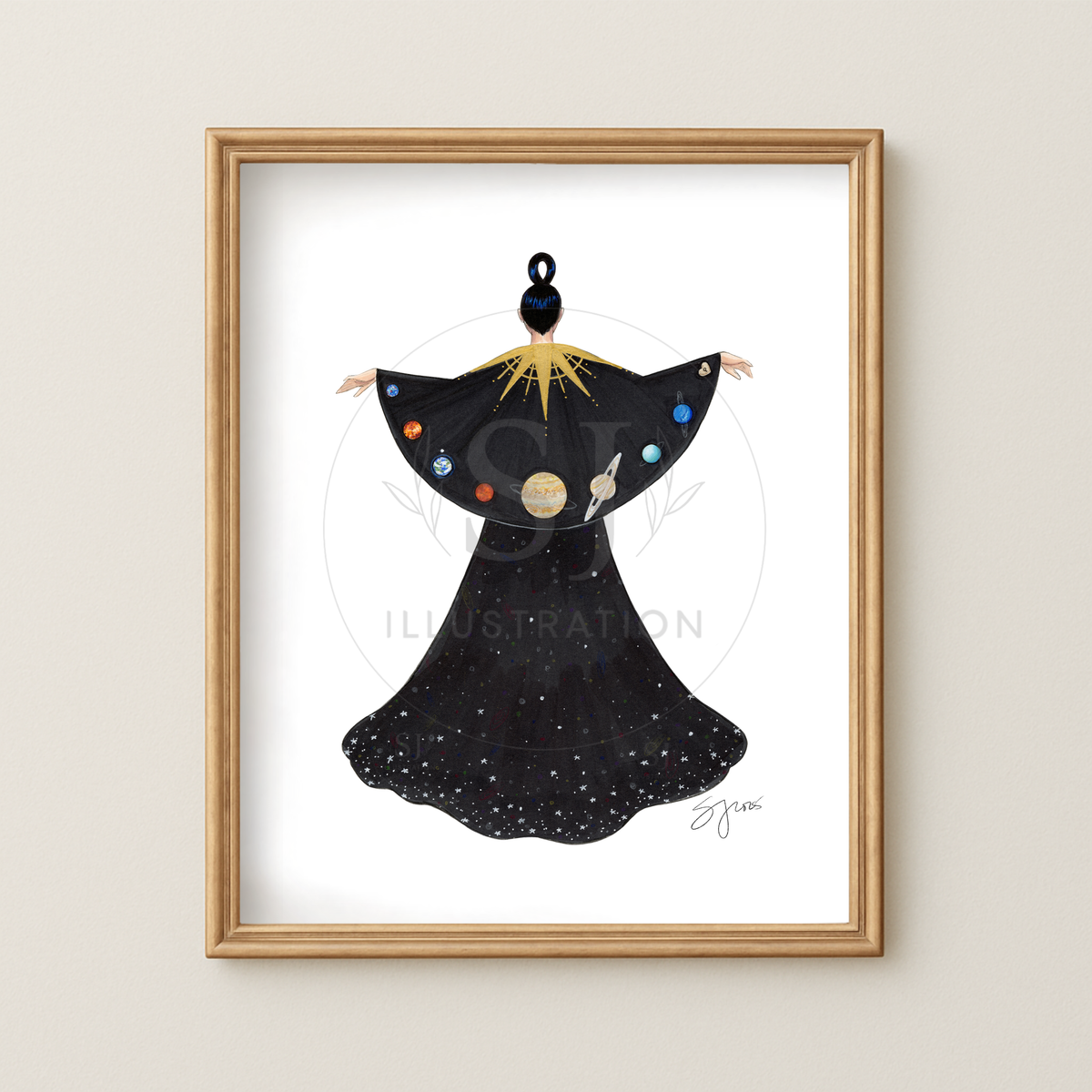 Planetary Alignment | Cosmic Fashion Illustration (EMBELLISHED PRINT)