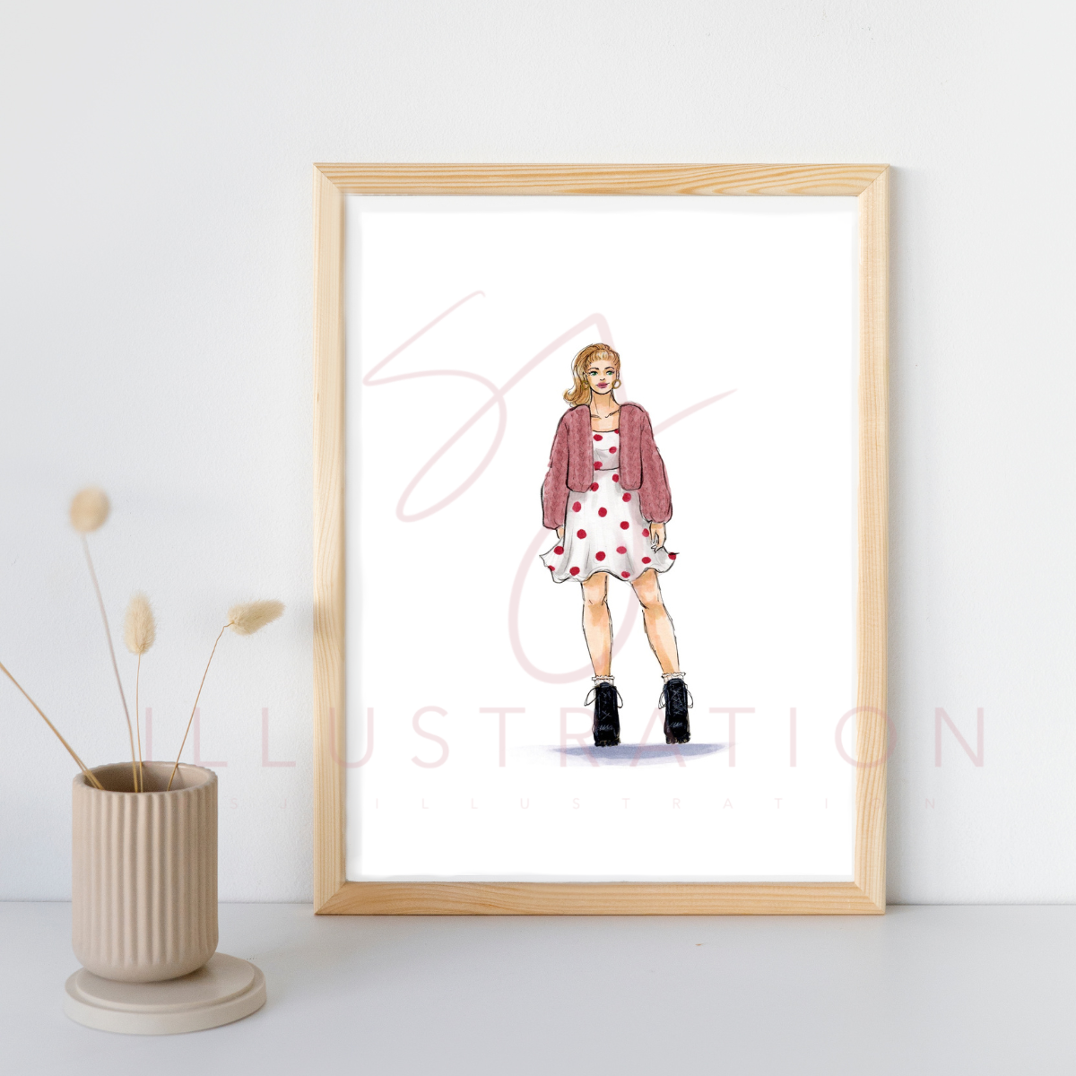 Polka Dots and Combat Boots | Casual Fashion Illustration (PRINT)