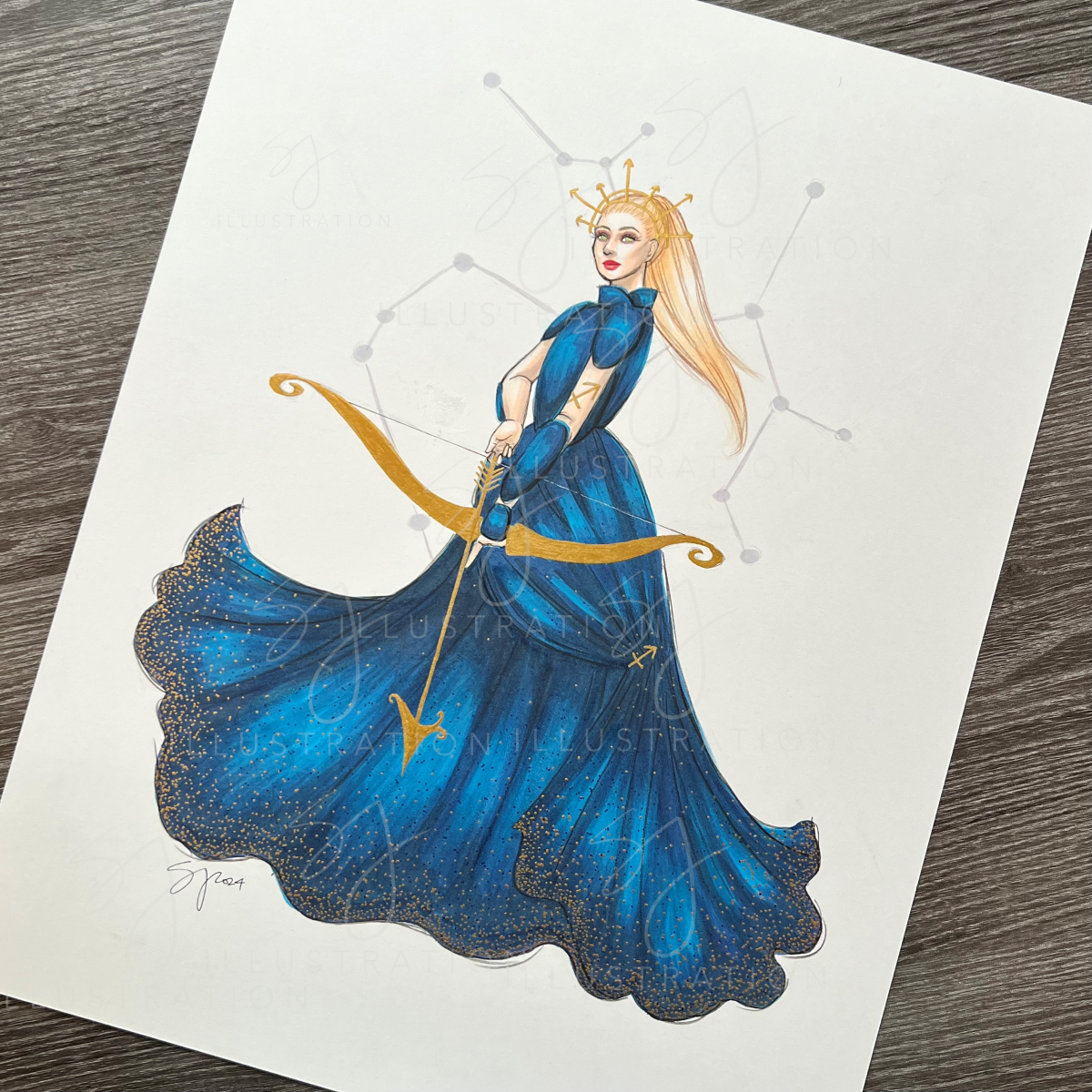 Sagittarius v. 2 | Zodiac Series Illustration (ORIGINAL)