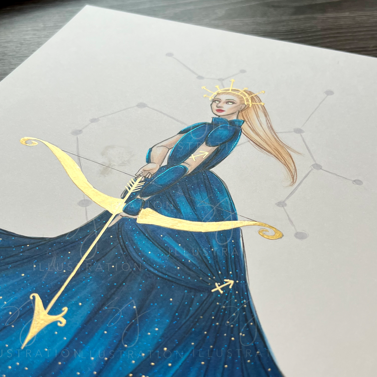 Sagittarius v. 2 | Zodiac Series Illustration (ORIGINAL)