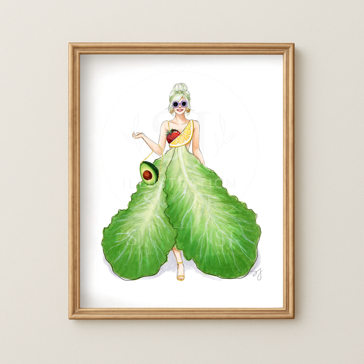 Summery Salad Dress | Whimsical Fun Fashion Illustration (ART PRINT)