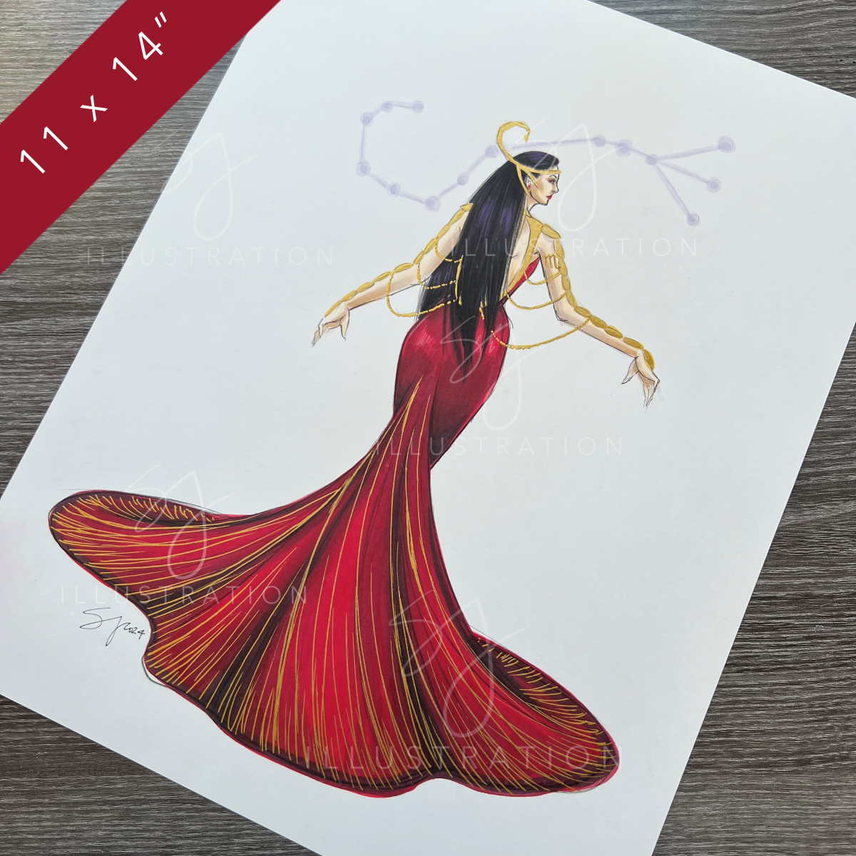 Scorpio | Zodiac Fashion Illustration (ORIGINAL)