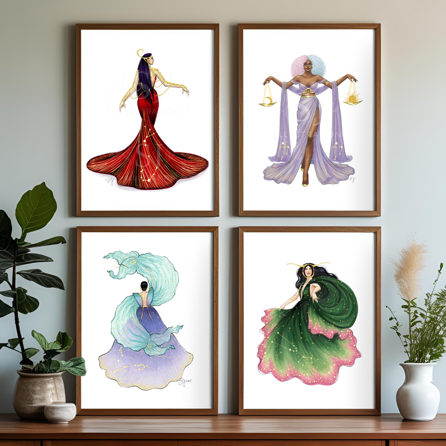 Scorpio (series 1) | Zodiac Fashion Illustration (ART PRINT)