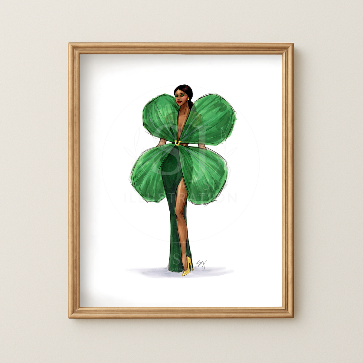 Shamrock Dress | Fun St. Patrick's Day Fashion Illustration (ART PRINT)