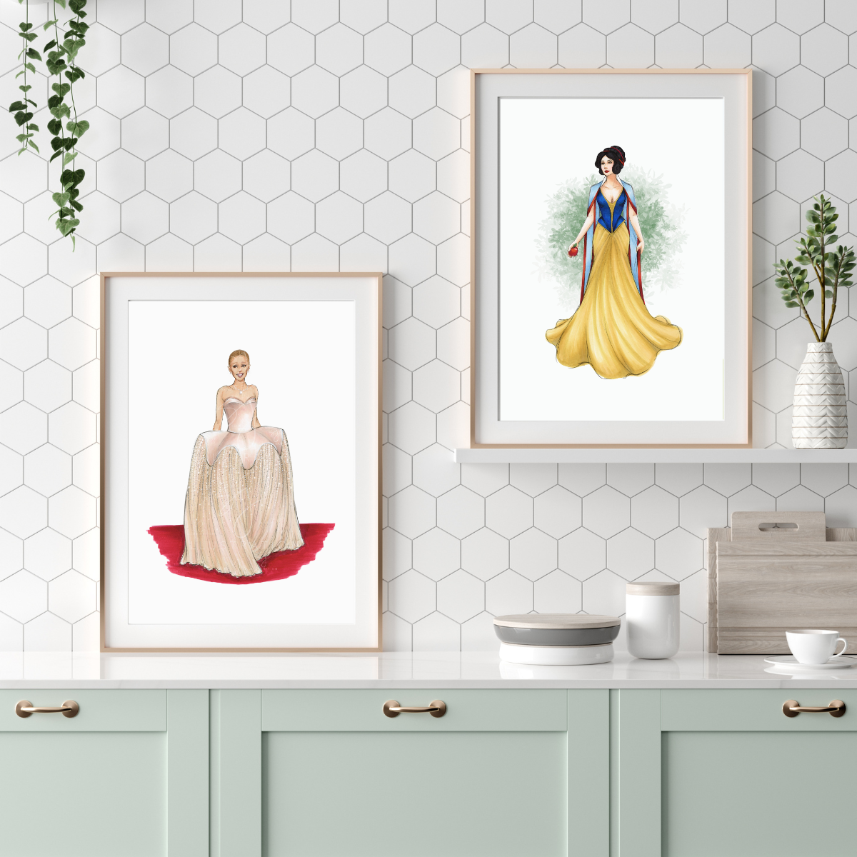 Snow White Reimagined | Fairytale Princess Fashion Illustration (EMBELLISHED PRINT)