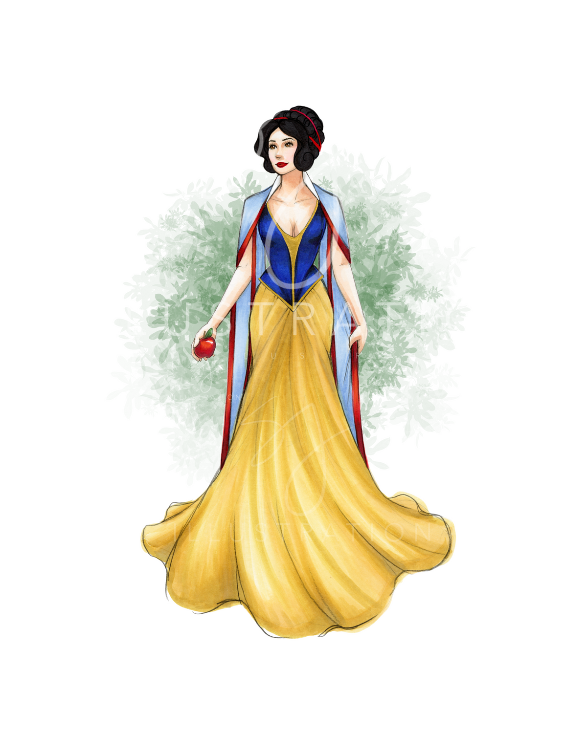 White as Snow | Fairytale Princess Fashion Illustration (EMBELLISHED PRINT)