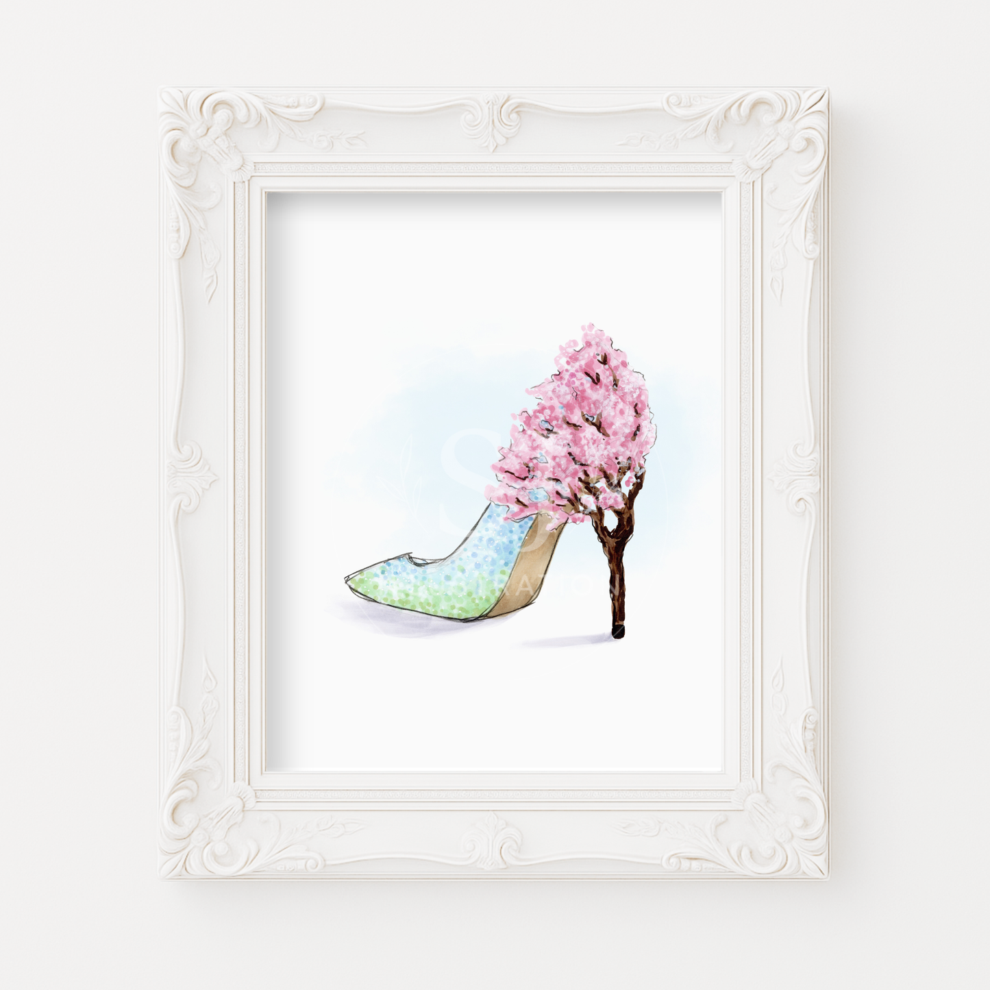 Step Into Spring (Cherry Blossom Heel) | Whimsical Stiletto Fashion Illustration (ART PRINT)